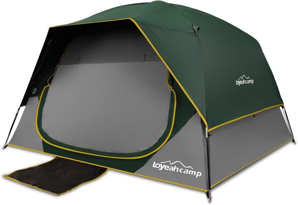 4 Person Blackout Camping Tent, Easy Setup Waterproof Family Dome Tent for Camping with Rainfly, Portable Double Layer Large Family Tent for Outdoor Camping&Hiking - Image 9