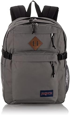 JanSport Main Campus Backpack - Travel or Work backpack w 15-Inch Laptop Sleeve and Dual Water Bottle Pockets, Graphite Grey